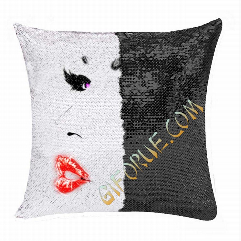 Awesome Customized Sequin Magic Pillow Gift Sex Girl Face - Click Image to Close